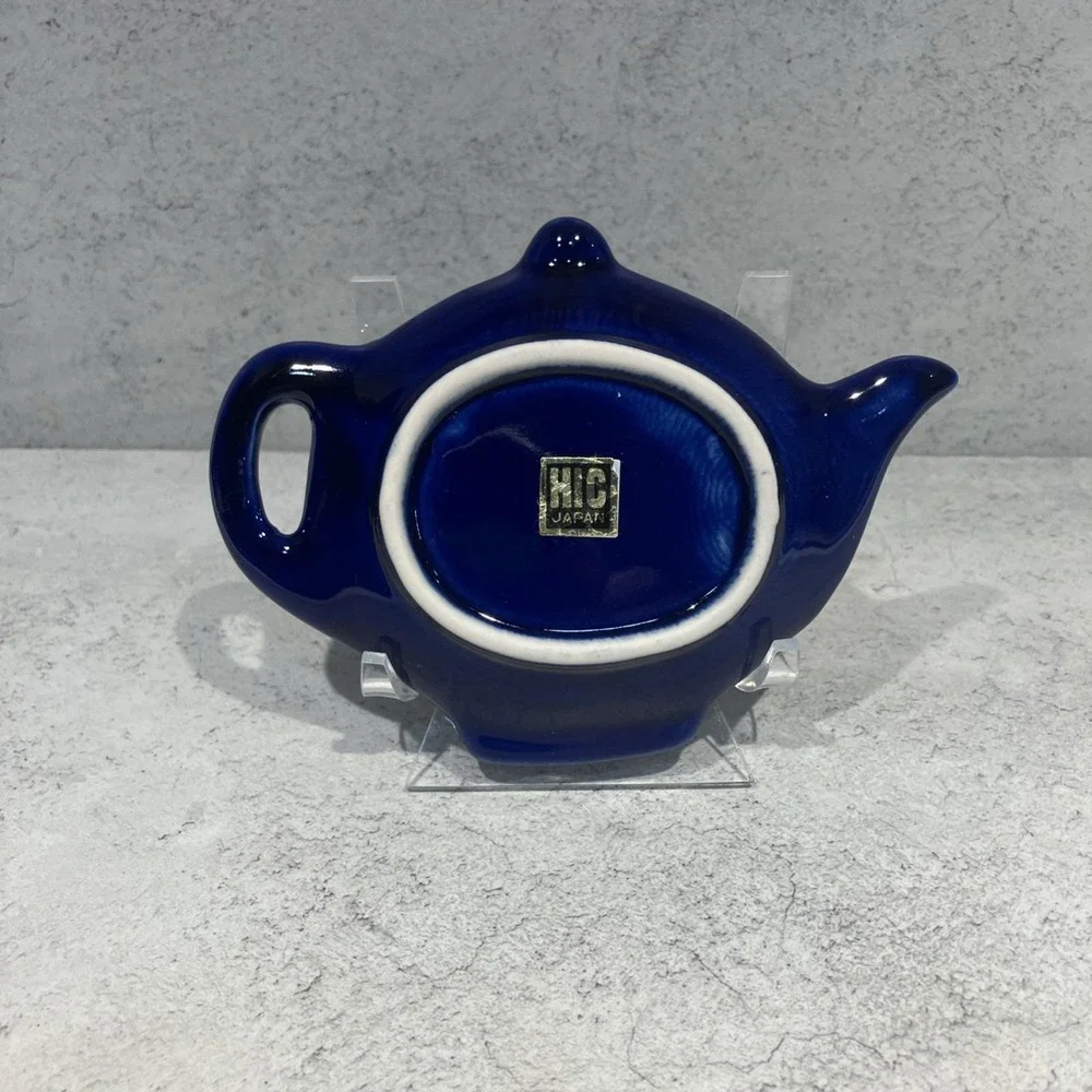Vintage Tea Bag Holder Rest Cobalt Blue Tea Time Cottagecore HIC Japan